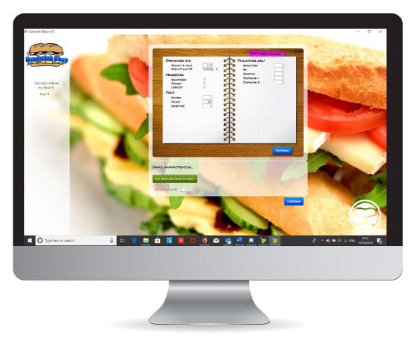 A mac screen showing the Sandwich Shop simulation