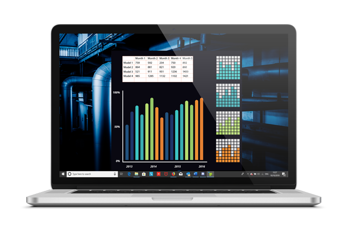 A laptop screen showing a SmartSim business simulation
